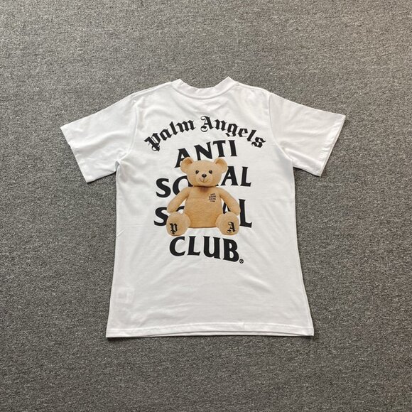 Palm Angels X Anti Social Social Club White Bear Print T Shirt